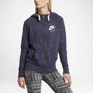 NEW Women's XS NIKE Gym Vintage Full-Zip Hoodie Sweatshirt Sweater Jacket 726057
